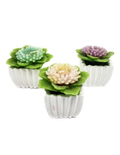 Candela Decorazione Pasqua Fiore Con Vaso Quadrato Assortito 5x5cm