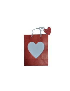 Busta Sacchetto Glitterata Con Disegno Cuore