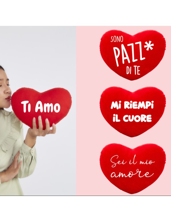 Peluche Cuore Rosso Sagomato Con Dedica Assortito 19cm