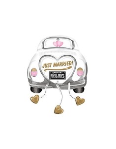 Palloncino Metalfoil  Auto Sagomata Just Married! 31" 79cm
