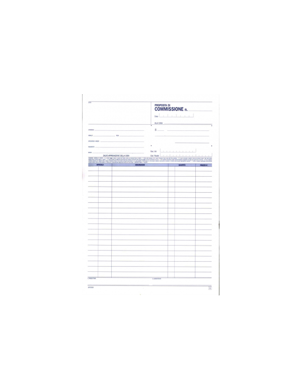 Blocco Copia Commissione A4 A 3 Copie Autoricalcanti
