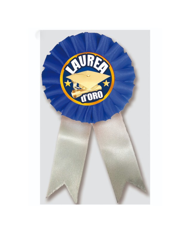 Coccarda Festa Laurea Blu