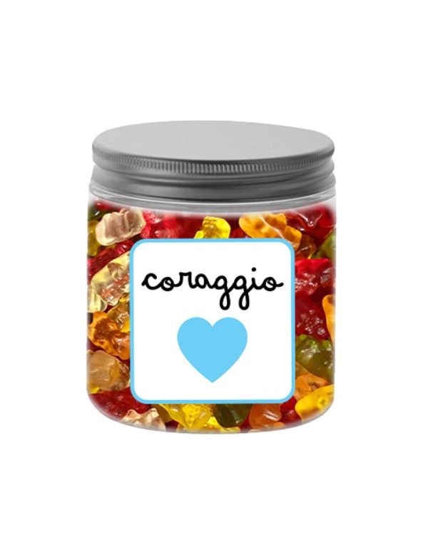 Varzilicious Barattolo Caramelle Haribo Coraggio Celeste