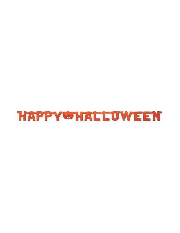 Festone Scritta Happy Halloween Arancione 175cm Ornamenti Halloween