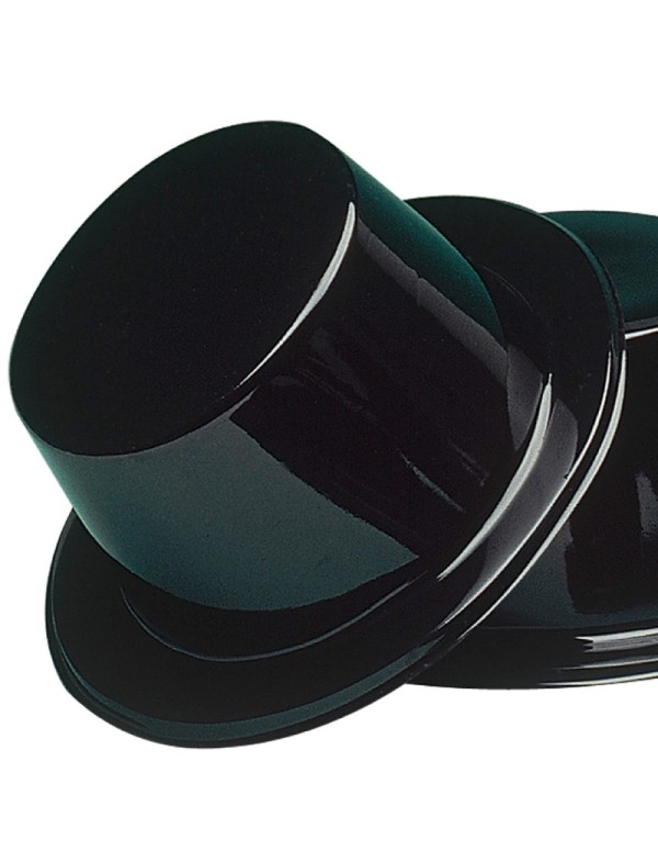 Cilindro Cappello Nero In Plastica Lucido