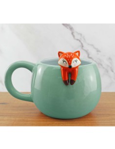 Smiling Fox Shaped Ceramic Mug