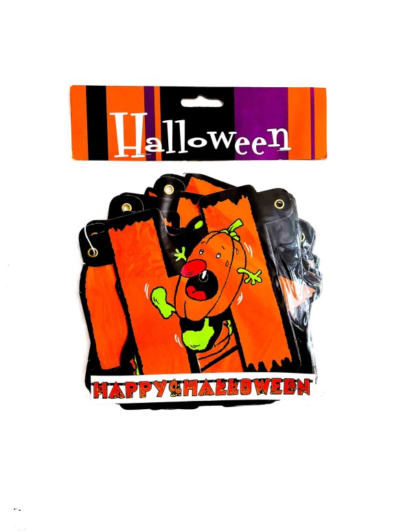 Festone Scritta Happy Halloween Con Zucche Ornamenti Halloween