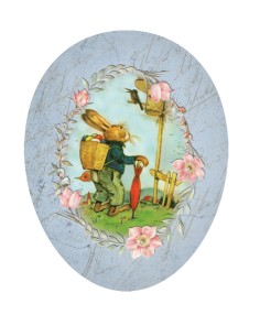 Eggs Gift Box Rabbit With Flowers Easter