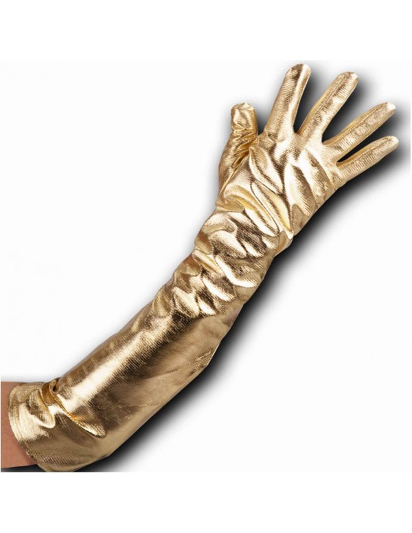 Guanti Lunghi Oro Carnevale 50cm