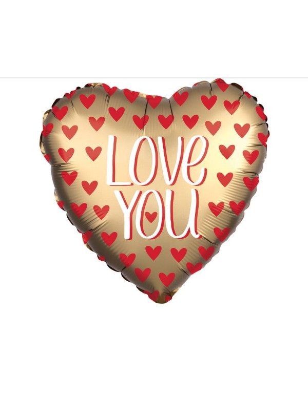 Palloncino Foil Cuore Sagomato Oro "Love You" 18" 45cm