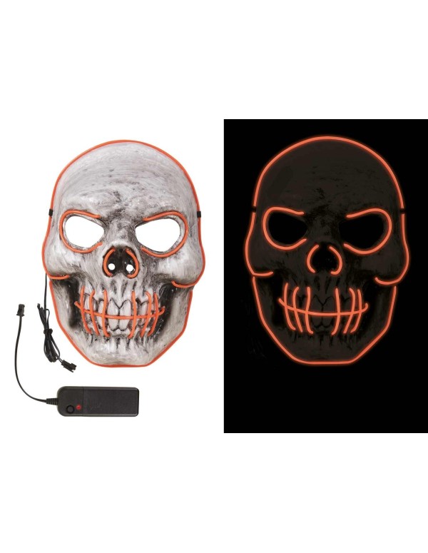 Mask In Plastic Skull With LED Halloween