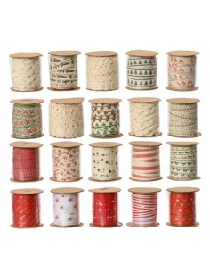 Red Glitter Fabric Ribbon 25mmx9m