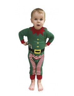 Costume Natalizio Bambino 1-2 Anni Elfo Di Babbo Natale