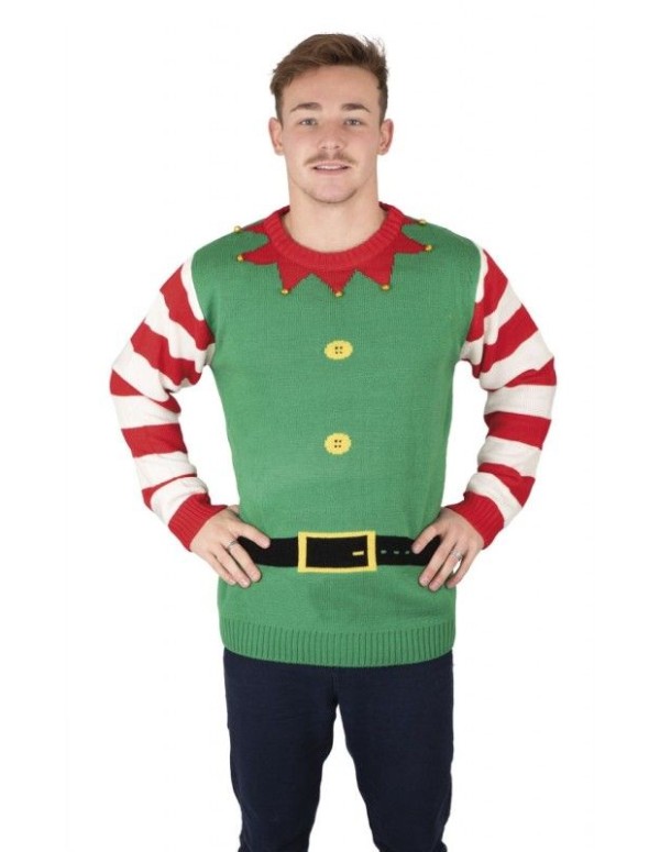 Costume Natalizio Adulto Taglia S Maglione Elfo Di Babbo Natale