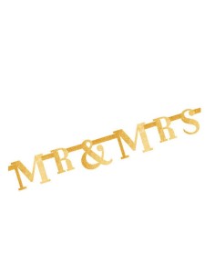 Festone Carta Componibile Glitterato Mr e Mrs 1,3m