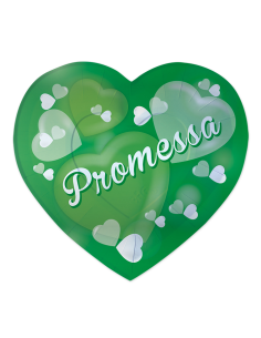 Piatti Carta Promessa Matrimonio Verde Cuore 26x24cm 6pz