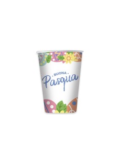 Bicchieri Di Carta Fantasia Stilizzata Buona Pasqua 200cc 8Pz.