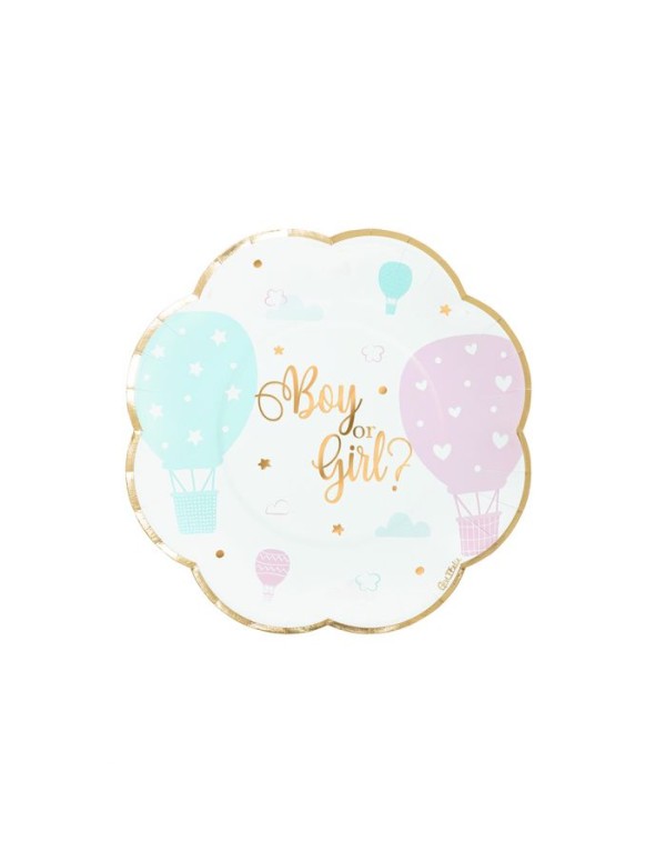 Piatti Gender Reveal Boy Or Girl 20cm 8pz