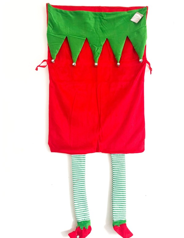Sacco Natalizio Vestito Da Elfo 48x76cm