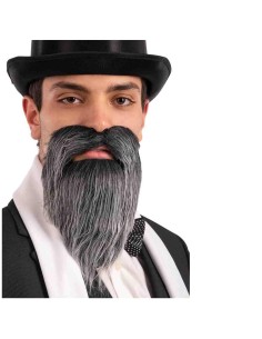 Barba Liscia Brizzolata con Baffi