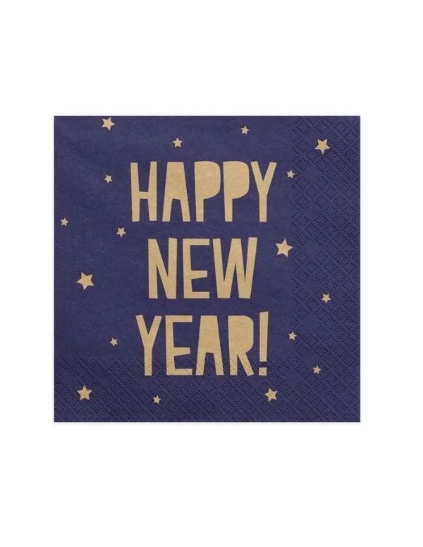 Tovaglioli Di Carta "Happy New Year" Blu 33cm