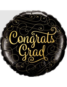Metalfoil Balloon Black And Gold Graduat