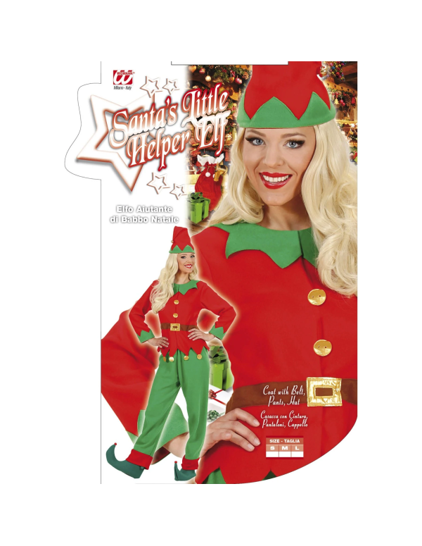 Costume Natalizio Donna Taglia M Elfo Di Babbo Natale