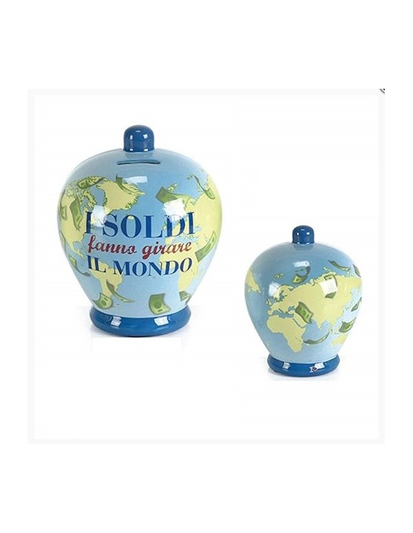 Salvadanaio In Ceramica I Soldi Fanno Girare Il Mondo