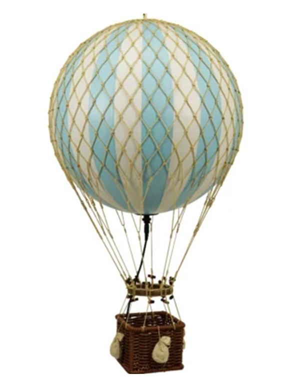 Mongolfiera Led Blu Chiaro Accessorio Cameretta 56cm