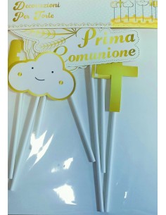 Topper Decorazioni Per Torte Prima Comunione 7Pz.
