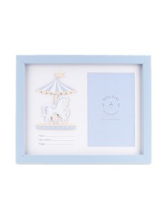 Cornice Fotografica Hello Baby Boy Con Campi Nome E Data Blu