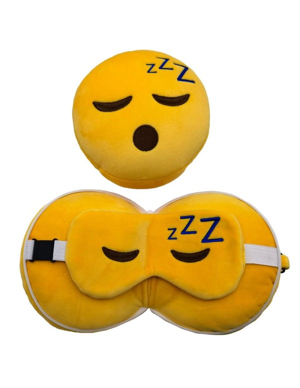 Cuscino Paraocchi Da Viaggio Emoji Faccina Addormentata