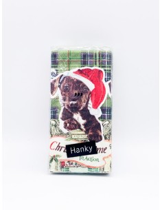 Christmas Paper Hankies With Dog 10PCS