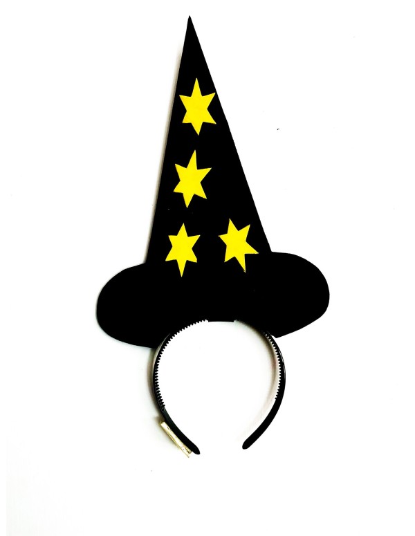 Frontino Nero Con Cappello Da Strega E Stelle Accessori Halloween