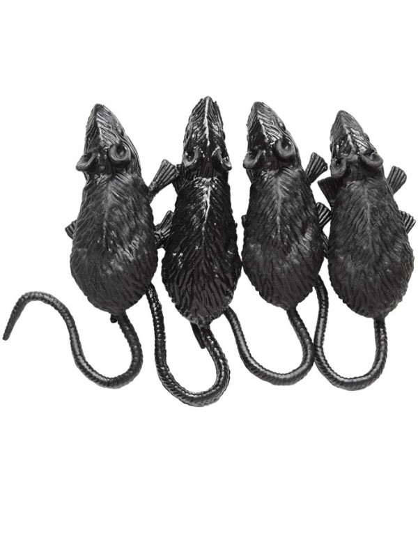 Topi Finti Neri 7.5cm 4pz Scherzi Halloween