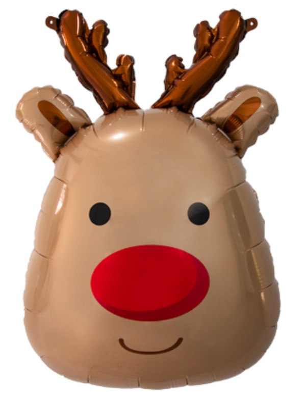 Palloncino Mylar Natalizio Renna Di Babbo Natale 51x79cm