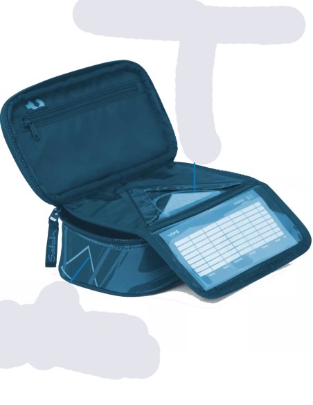Satch Extra Double Compartment Pen Case Purple Laser