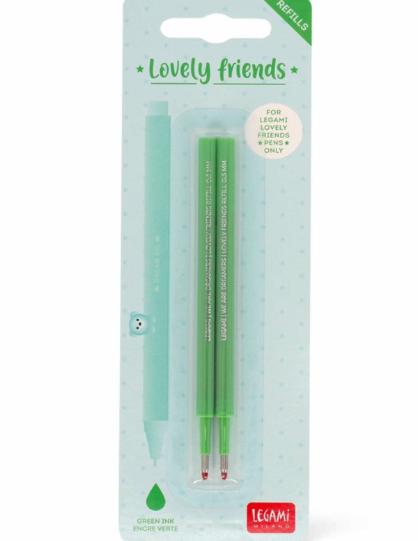 Refill Verde Penna Gel Lovely Friends Legami 2pz