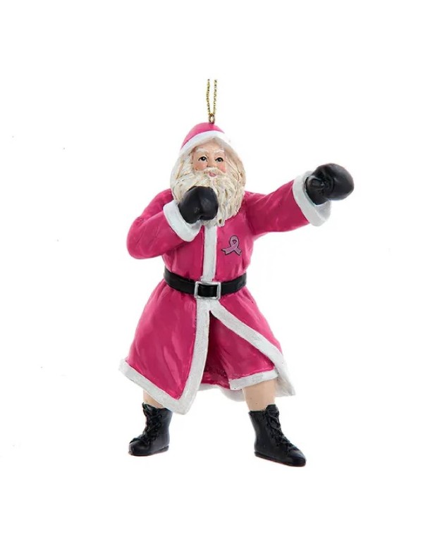 Addobbo Albero Di Natale Babbo Natale Boxe Contro Il Cancro 12cm