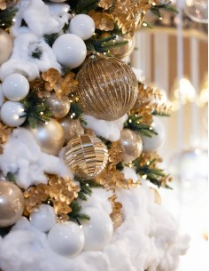 Striped Gold Christmas Ball... 2