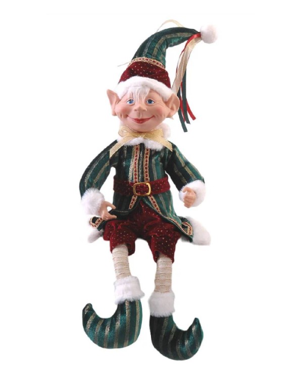 Addobbo Albero Di Natale Elfo Con Gambe Lunghe 70cm