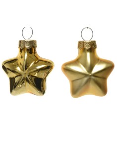 Christmas Decoration Glass Golden Stars 12Pcs