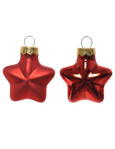 Christmas Decoration Glass Christmas Red Stars 12pcs