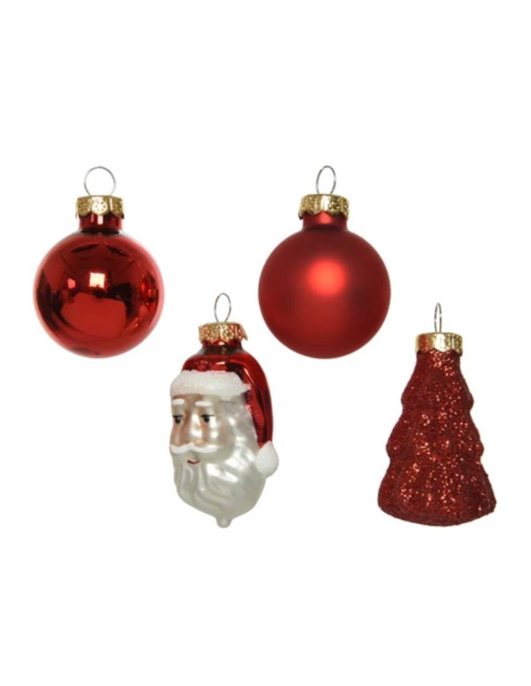 Pallina Albero Di Natale In Vetro Figure Natalizie Assortite 9Pz