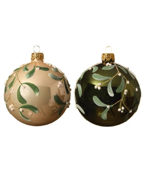 Pallina Albero Di Natale Oro E Verde Colori Assortiti 8cm