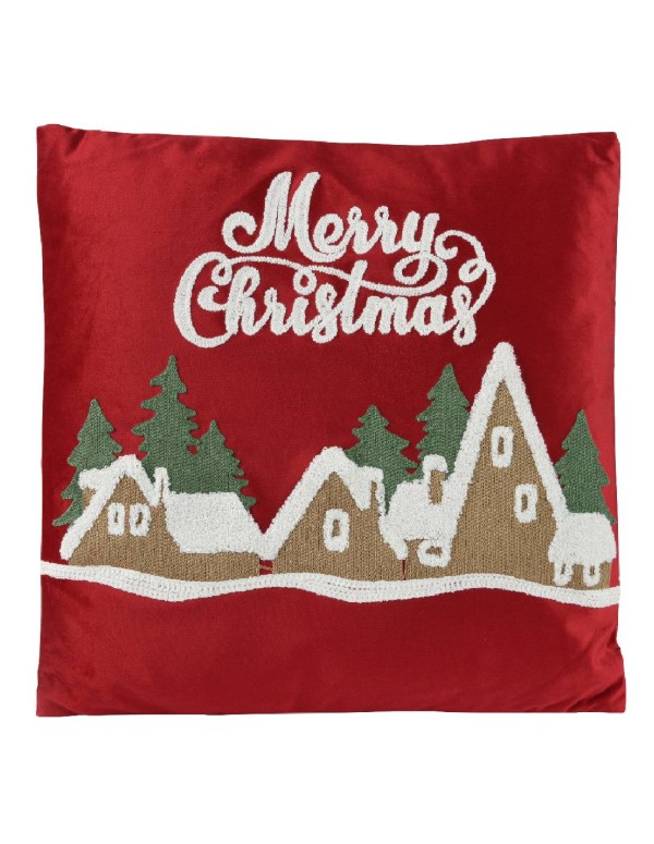 Cuscino Natalizio Merry Christmas Rosso E Bianco Casette