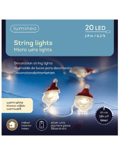 Serie Di Luci Natale Figure Natalizie 20 LED Bianco Caldo L190cm Prodotto Assortito
