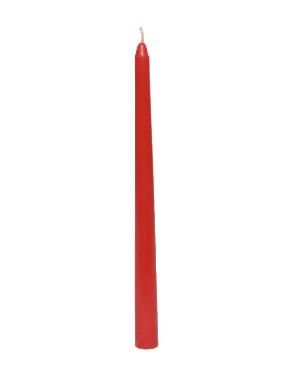 Candela Di Natale Rossa Metallizzata 25cm