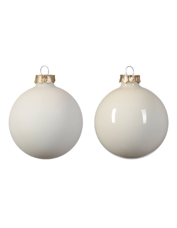 Pallina Albero Di Natale In Vetro Bianco 8cm Prodotto Assortito
