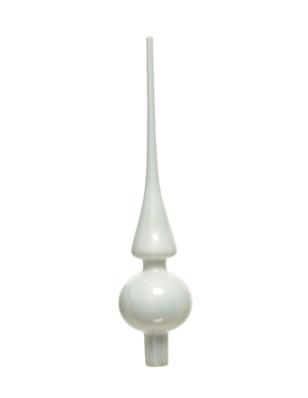 Christmas Tree Topper Pearl White Glass 26cm